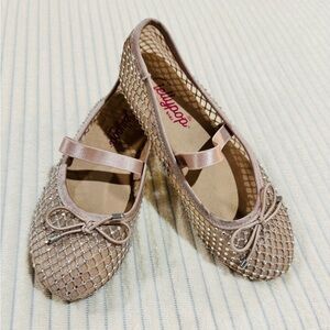 Jellypop Kids Mesh Ballet Flats with Bow Accent